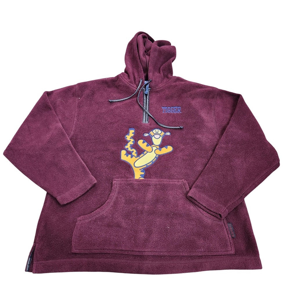 Pooh Hoodie Youth Small Purple 1/4 Zip Tigger Fleece Kangaroo Pocket Sweatshirt